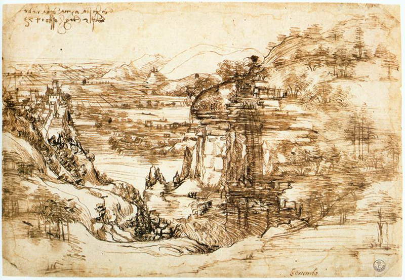 Paisagen do Arno from Leonardo da Vinci